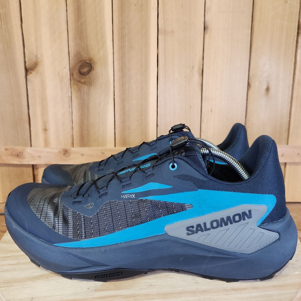 Salomon Genesis Shoes Mens 12 Blue Textile Mesh Trail Running Sneakers 474430